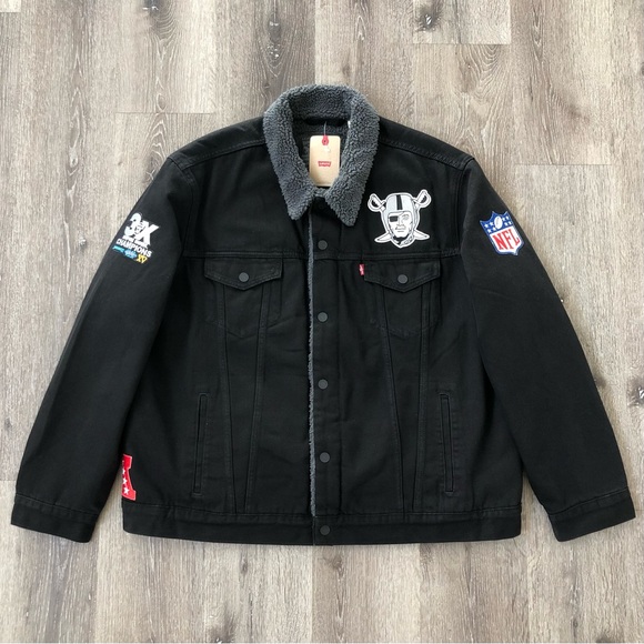 Levi’s Custom Raiders Denim Sherpa Lined Jacket - Picture 1 of 6